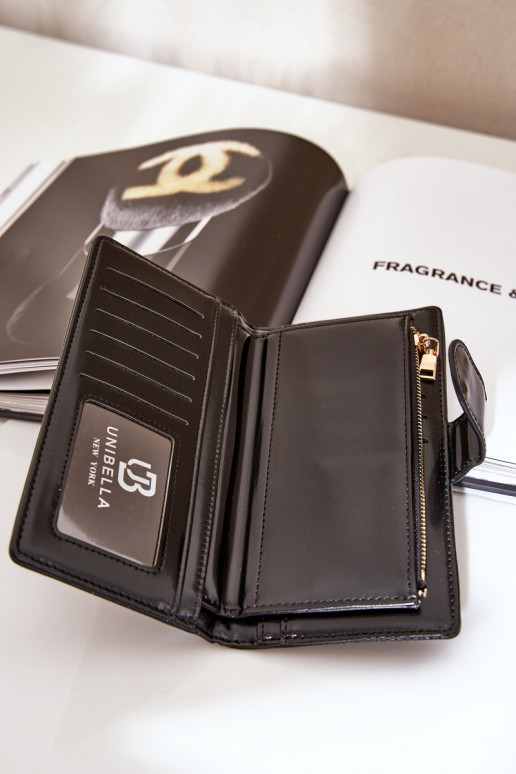 Moteriška piniginė iš eko odos juodos spalvos Kalinessa