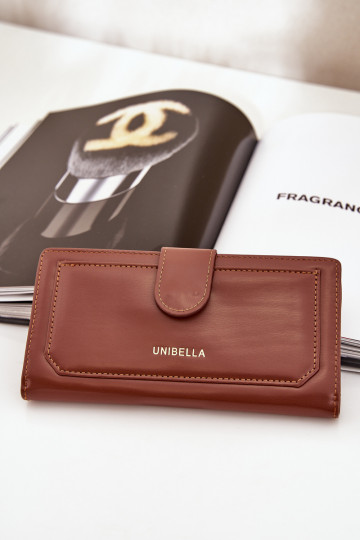 Moteriška piniginė iš eko odos rudos spalvos Kalinessa