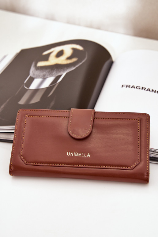 Moteriška piniginė iš eko odos rudos spalvos Kalinessa Moteriška piniginė iš eko odos rudos spalvos Kalinessa