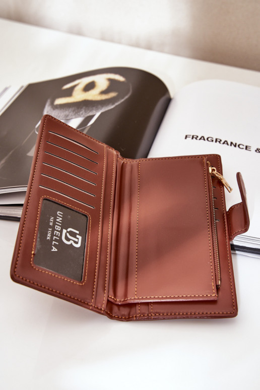 Moteriška piniginė iš eko odos rudos spalvos Kalinessa Moteriška piniginė iš eko odos rudos spalvos Kalinessa