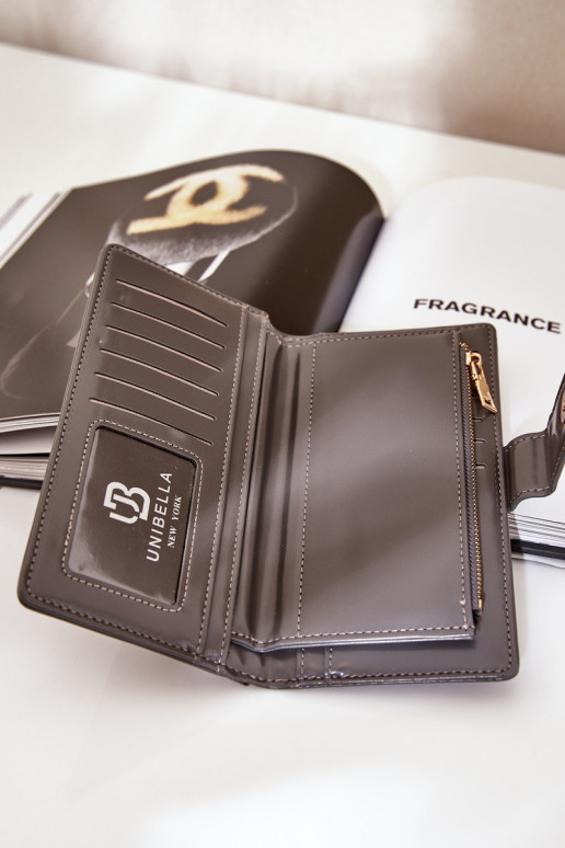 Moteriška piniginė iš eko odos pilkos spalvos Kalinessa Moteriška piniginė iš eko odos pilkos spalvos Kalinessa