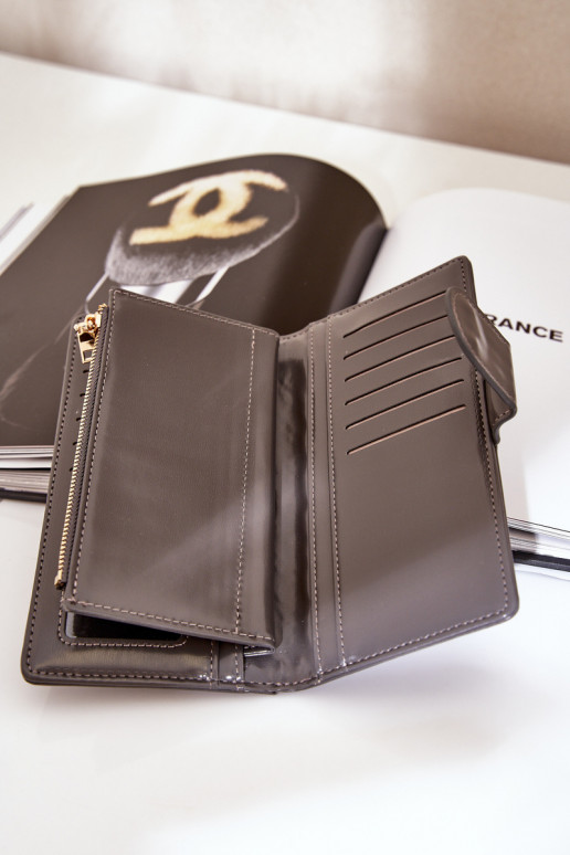 Moteriška piniginė iš eko odos pilkos spalvos Kalinessa Moteriška piniginė iš eko odos pilkos spalvos Kalinessa