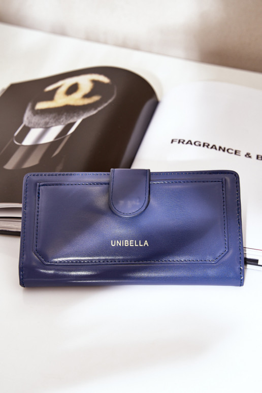 Moteriška piniginė iš eko odos tamsiai mėlynos spalvos Kalinessa Moteriška piniginė iš eko odos tamsiai mėlynos spalvos Kalinessa