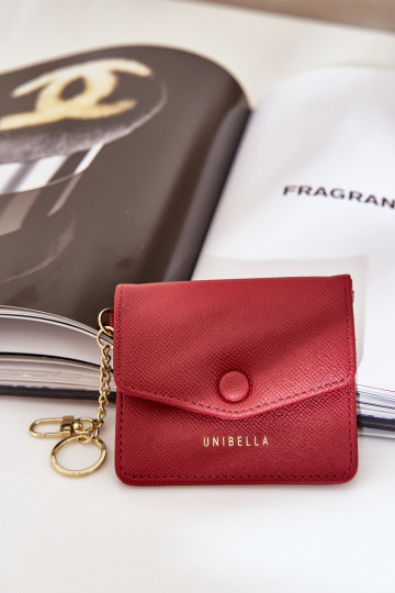 Etui Įjungta Karty Ze aukso spalvosm Brelokiem iš eko odos bordo spalvos Iritinme