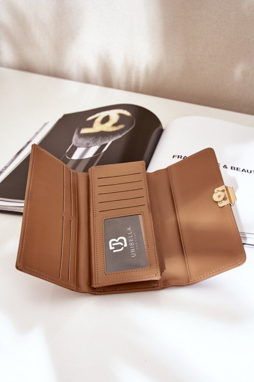 Eko Odinė Gładki Moteriška piniginė Tamsussmėlio spalvos Erolia