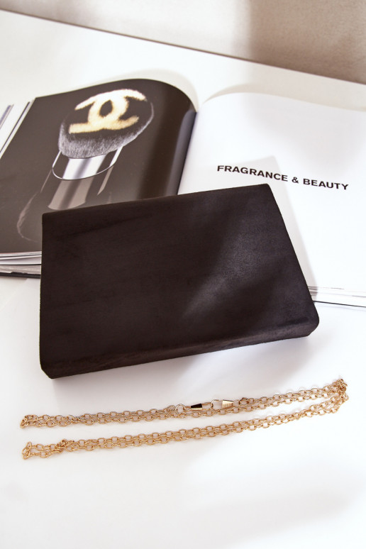 Rankinė voko tipo Su puošniais su širdelėmism iš eko zomšosoĮa juoda Evilinas Rankinė voko tipo Su puošniais su širdelėmism iš eko zomšosoĮa juoda Evilinas