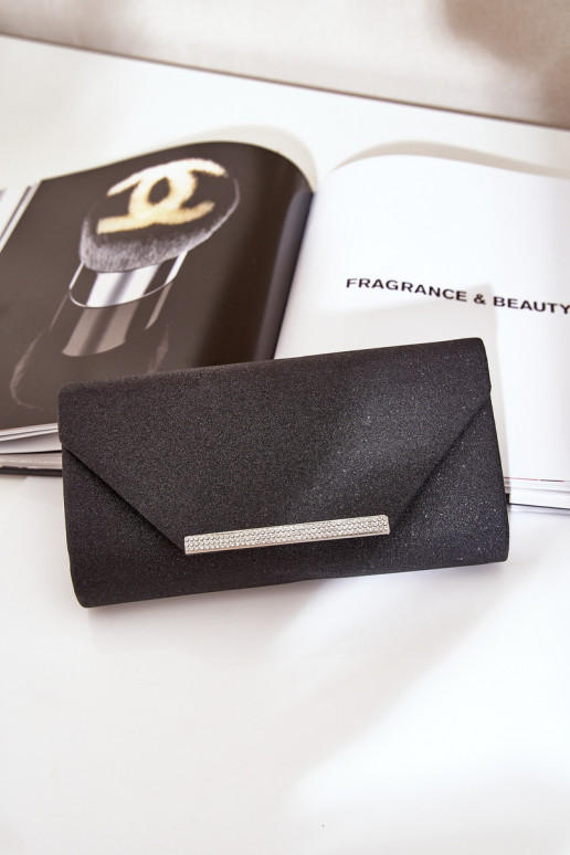 Elegantiškas Rankinė voko tipo su blizgesiu juoda Remiala Elegantiškas Rankinė voko tipo su blizgesiu juoda Remiala