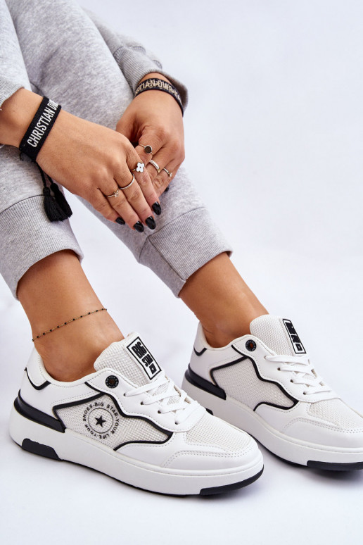Moteriškas Sportinio stiliaus batai Big Star LL274440 Baltos-juodos spalvos Moteriškas Sportinio stiliaus batai Big Star LL274440 Baltos-juodos spalvos