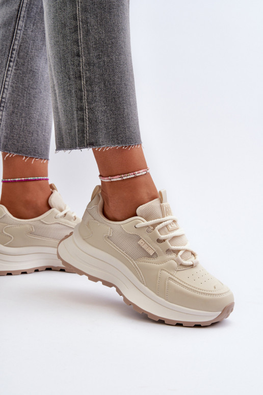 Sneakers tipo batai moterims HI-POLY SYSTEM Big Star NN274A105 smėlio spalvos