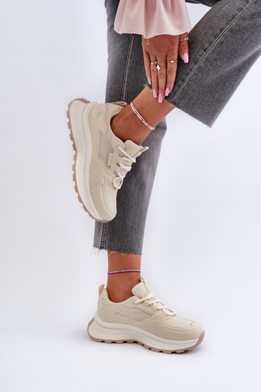 Sneakers modelio batai Moteriškas HI-POLY SYSTEM Big Star NN274A105 smėlio spalvos