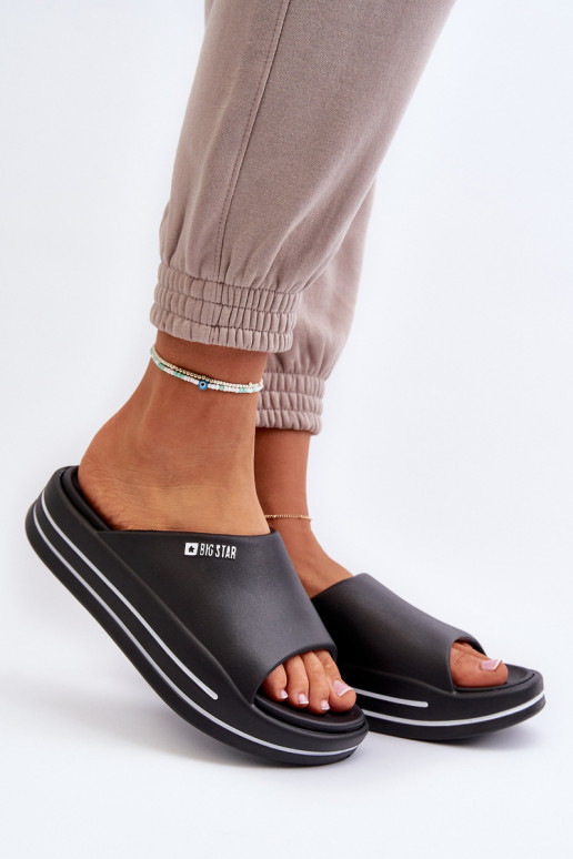 Moteriškos šlepetės su platforma Big Star NN274A037 juodos spalvos