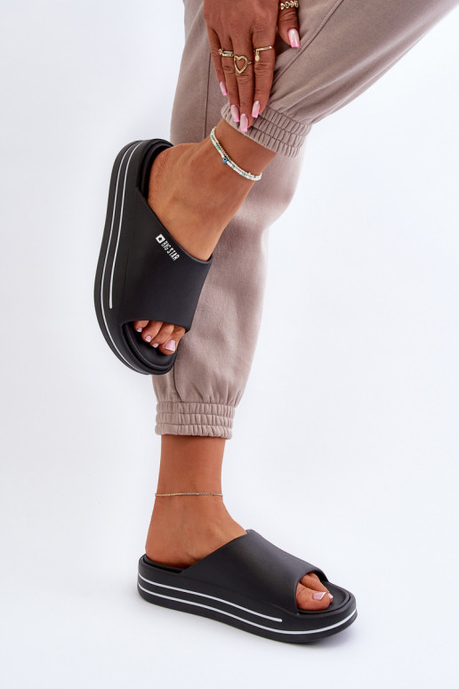 Moteriškos šlepetės su platforma Big Star NN274A037 juodos spalvos