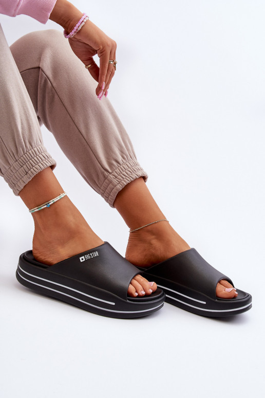 Moteriškos šlepetės su platforma Big Star NN274A037 juodos spalvos