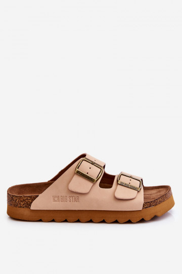 Klasikinio modelio Moteriškas Šlepetės Big Star LL274478 smėlio spalvos