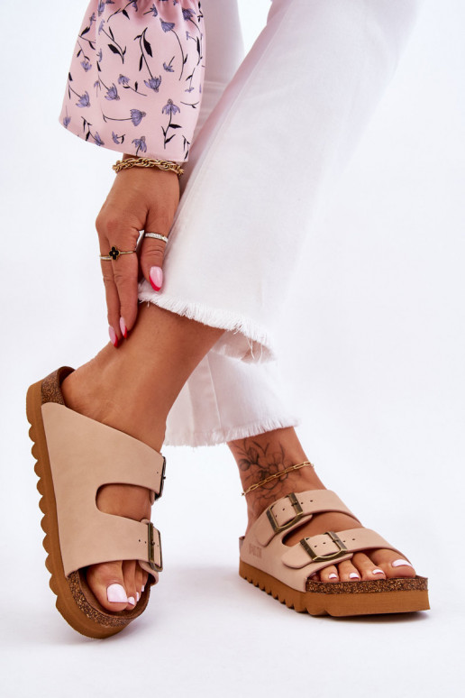 Klasikinio modelio Moteriškas Šlepetės Big Star LL274478 smėlio spalvos