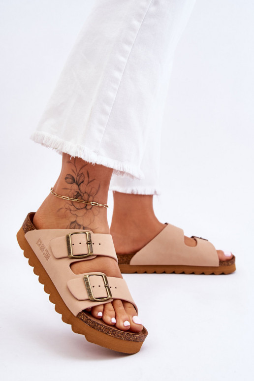 Klasikinio modelio Moteriškas Šlepetės Big Star LL274478 smėlio spalvos