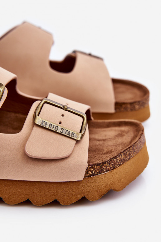 Klasikinio modelio Moteriškas Šlepetės Big Star LL274478 smėlio spalvos