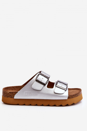 Klasikinio modelio Moteriškas Šlepetės Big Star LL274476 sidabro spalvos