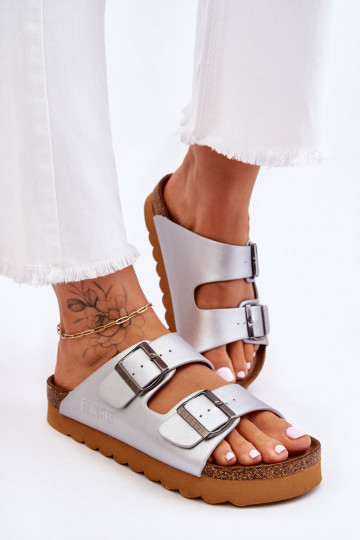 Klasikinio modelio Moteriškas Šlepetės Big Star LL274476 sidabro spalvos 2