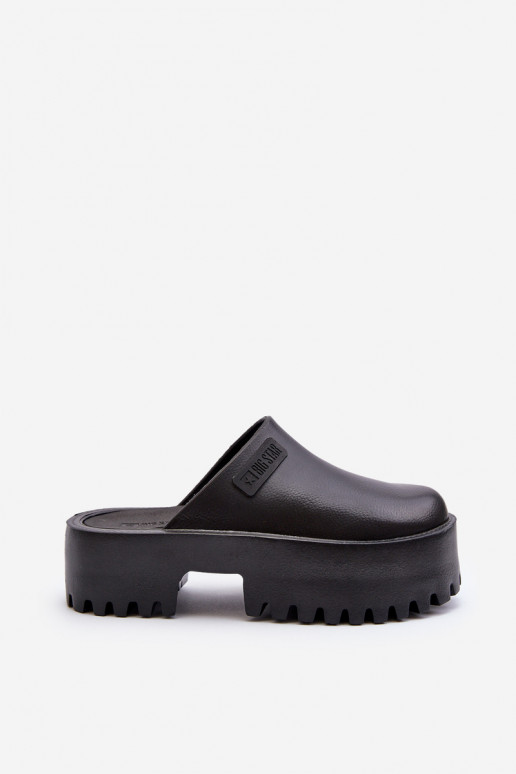 Moteriškas Šlepetės su madingais masyviais padais Big Star NN274014 juodos spalvos