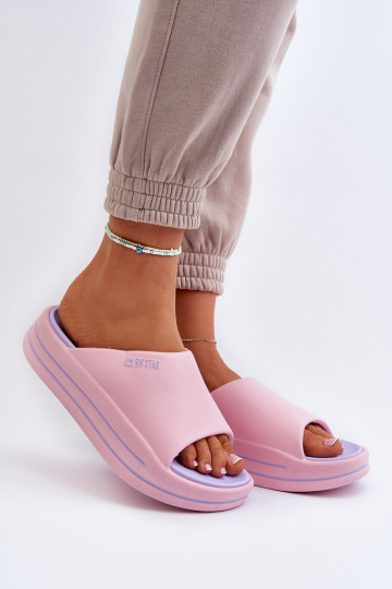 Moteriškos šlepetės su platforma Big Star NN274A035 rožinės spalvos 2