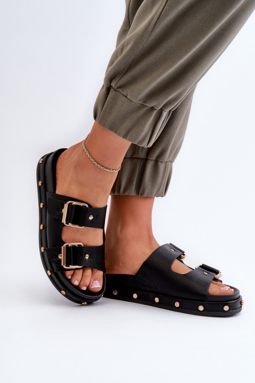 Moteriškos šlepetės su platforma Big Star NN27402 juodos spalvos Moteriškos šlepetės su platforma Big Star NN27402 juodos spalvos