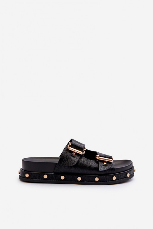 Moteriškos šlepetės su platforma Big Star NN27402 juodos spalvos Moteriškos šlepetės su platforma Big Star NN27402 juodos spalvos