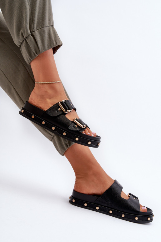 Moteriškos šlepetės su platforma Big Star NN27402 juodos spalvos Moteriškos šlepetės su platforma Big Star NN27402 juodos spalvos