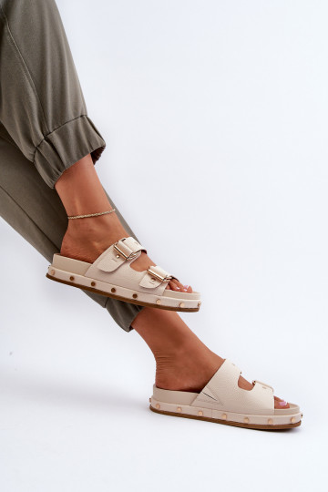 Moteriškos šlepetės su platforma Big Star NN274083 smėlio spalvos 2