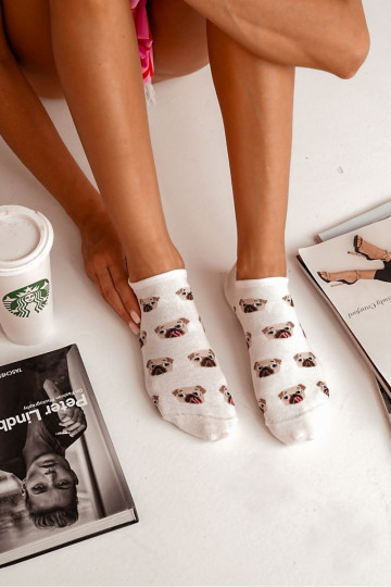 Kojinės Moteriškas BaĮełniane IN Mopsy dramblio kaulo spalvos