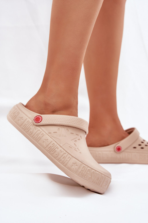 Moteriškas Lengvos šlepetės Big Star II275012 smėlio spalvos