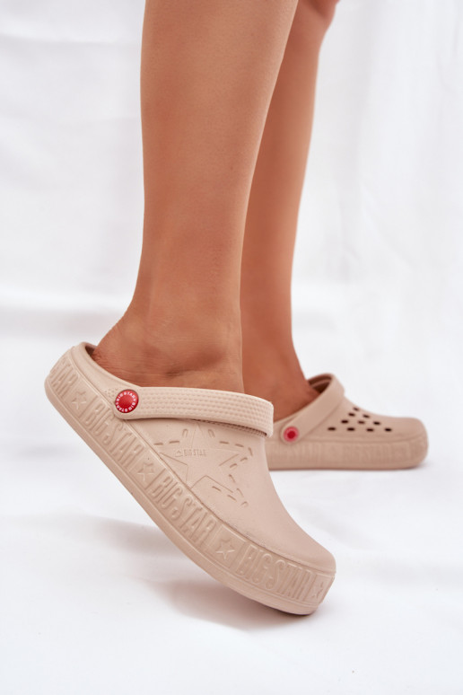 Moteriškas Lengvos šlepetės Big Star II275012 smėlio spalvos