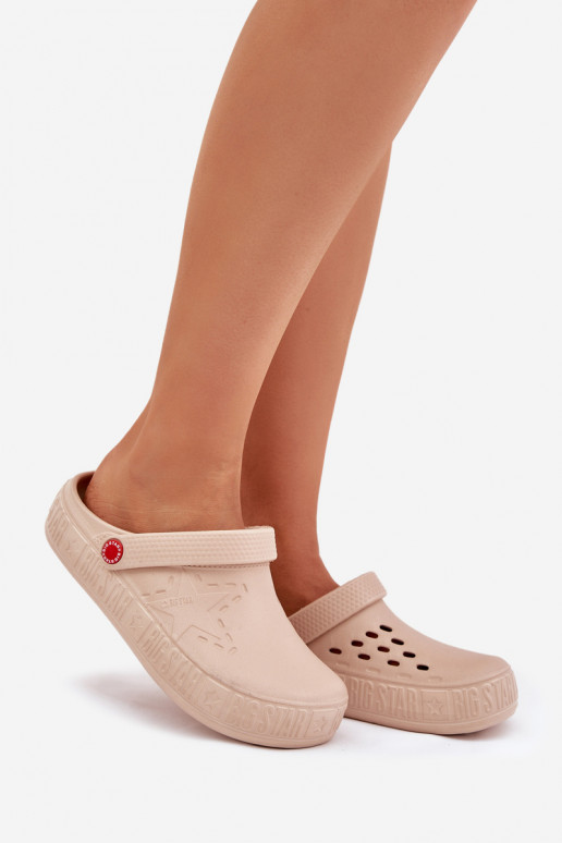 Moteriškas Lengvos šlepetės Big Star II275012 smėlio spalvos