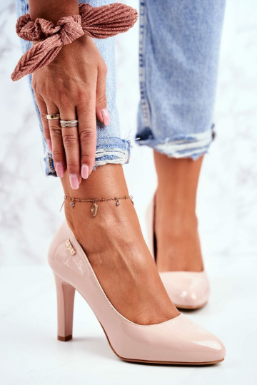 Bateliai Moteriškas Sergio Leone su lako efektu su kulniukais smėlio spalvos Campbell 2