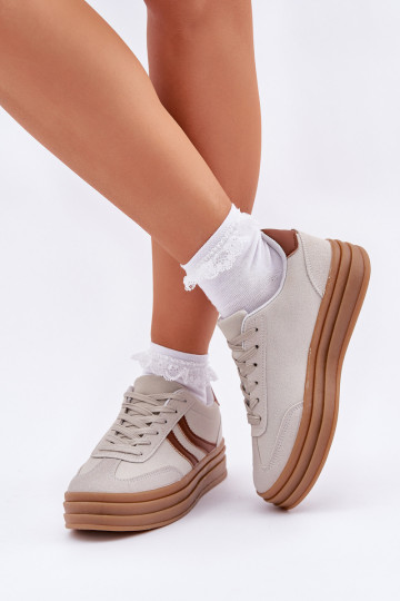 Stilingas Sneakers modelio batai su platforma pilkos spalvos DoriĮa