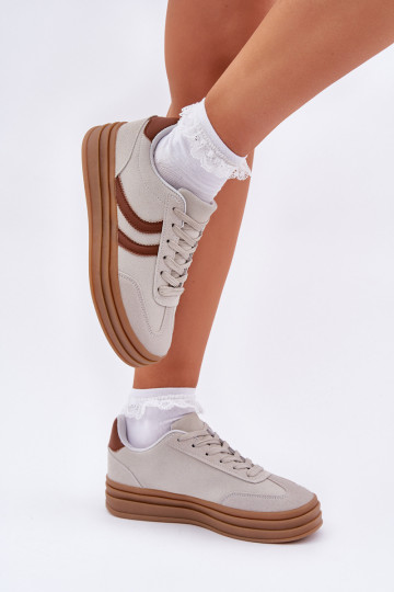 Stilingas Sneakers modelio batai su platforma pilkos spalvos DoriĮa 2
