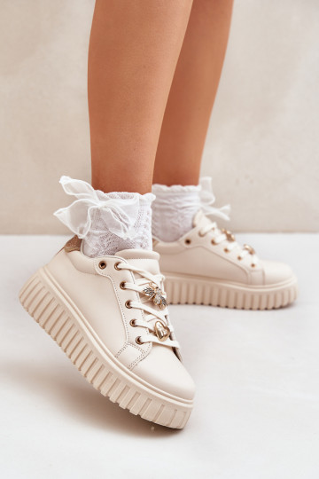Sneakers modelio batai Moteriškas Z Przypinkami smėlio spalvos Grelesi
