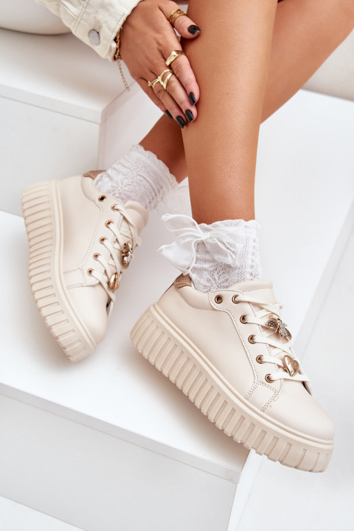 Sneakers modelio batai Moteriškas Z Przypinkami smėlio spalvos Grelesi