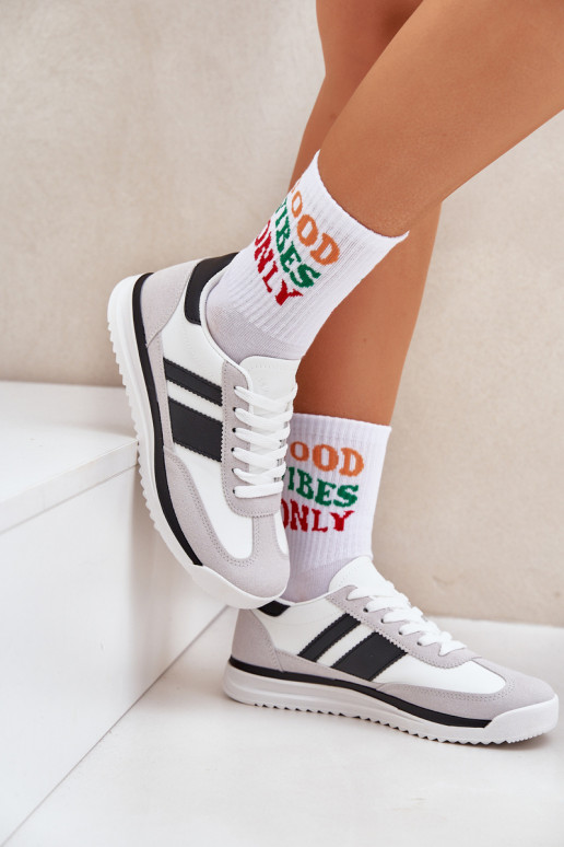 sportiniai bateliai Sneakers modelio batai Moteriškas baltos spalvos Galabis sportiniai bateliai Sneakers modelio batai Moteriškas baltos spalvos Galabis