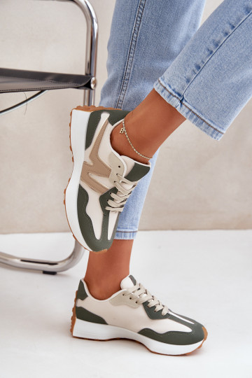 sportiniai bateliai Sneakers modelio batai Moteriškas smėlio spalvos-žalios spalvos Britma 2