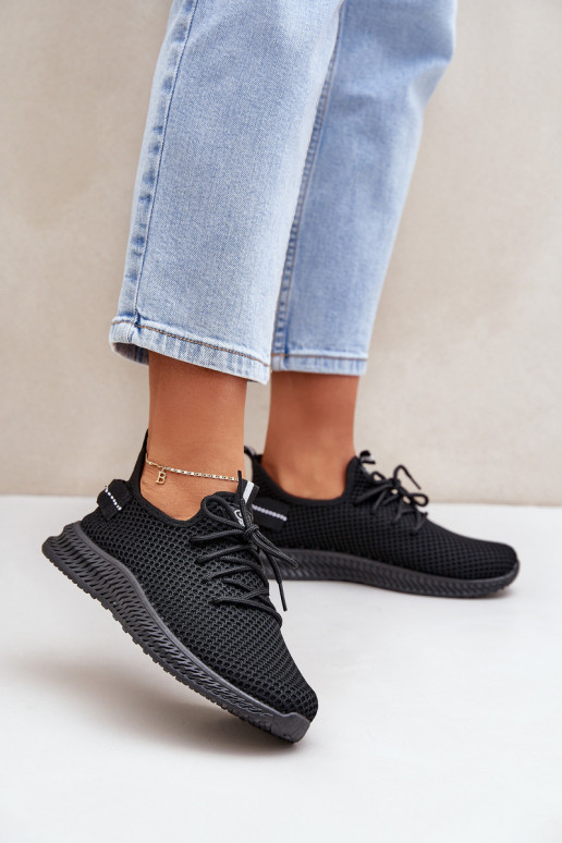 Tinklelis Įsispiriamo modelio sportiniai bateliai Moteriškas juodos spalvos Harice