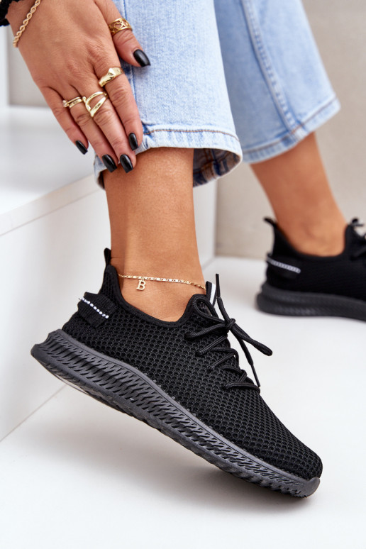 Tinklelis Įsispiriamo modelio sportiniai bateliai Moteriškas juodos spalvos Harice