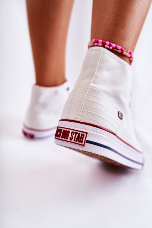 Moteriškas laisvalaikio batai su auliuku Big Star DD274332 baltos spalvos