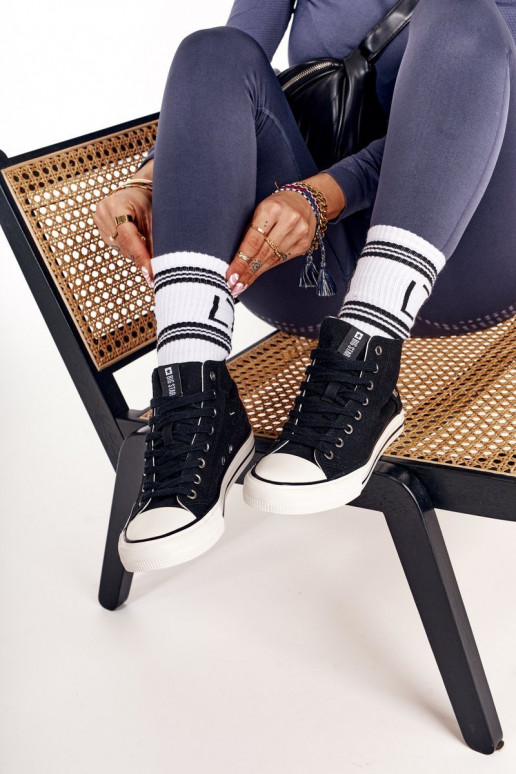 Moteriškas laisvalaikio batai su auliuku Big Star DD274330 juodos spalvos