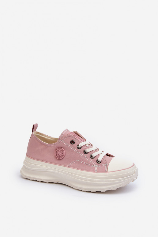 Moteriški batai su madingais masyviais padais Big Star NN274129 rožinės spalvos