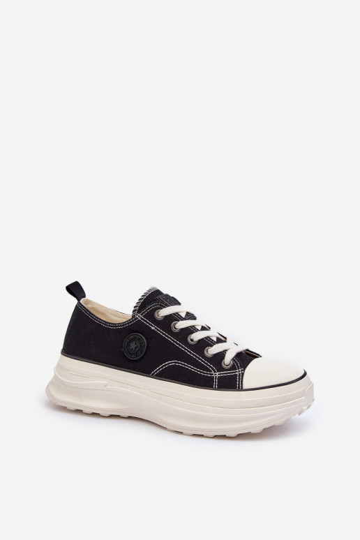 Moteriški batai su madingais masyviais padais Big Star NN274125 juodos spalvos