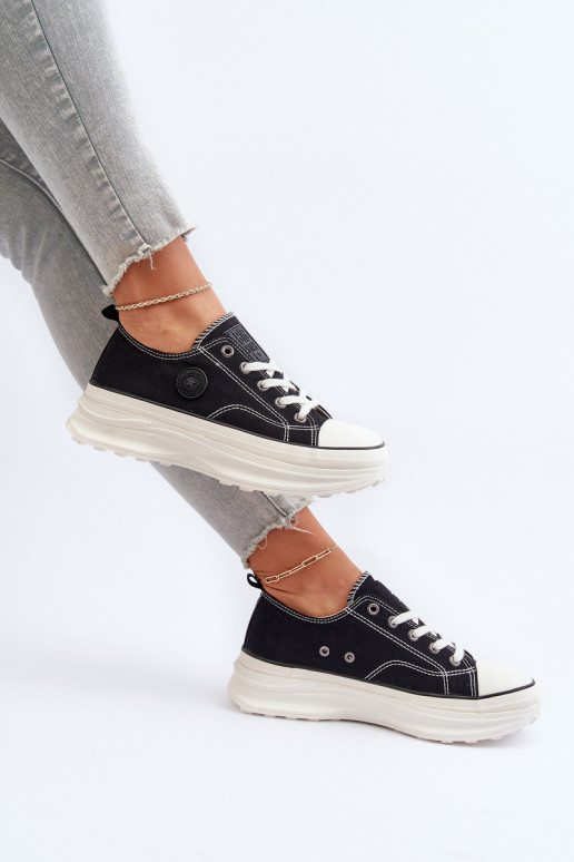 Moteriški batai su madingais masyviais padais Big Star NN274125 juodos spalvos