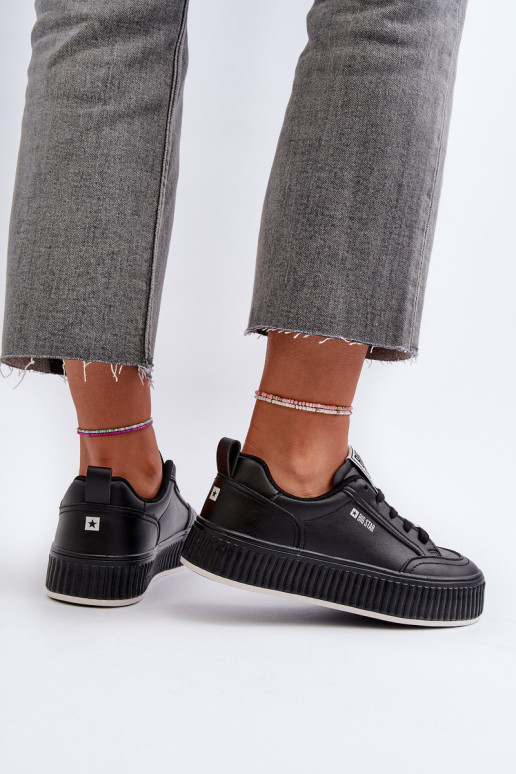 Sneakers modelio batai Moteriškas su platforma Big Star NN274255 juodos spalvos