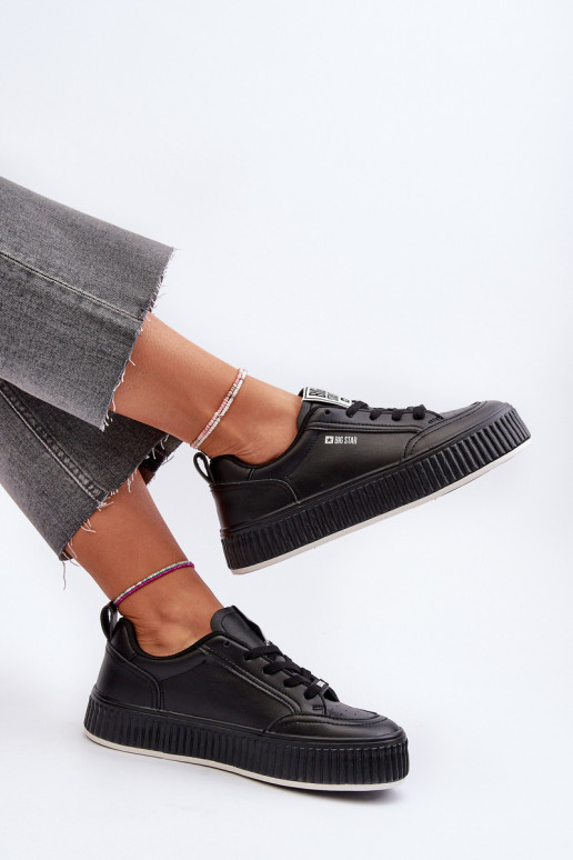 Sneakers modelio batai Moteriškas su platforma Big Star NN274255 juodos spalvos