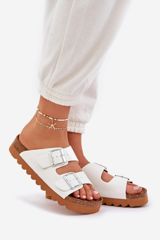 Klasikinio modelio Moteriškas Šlepetės Big Star LL274480 baltos spalvos